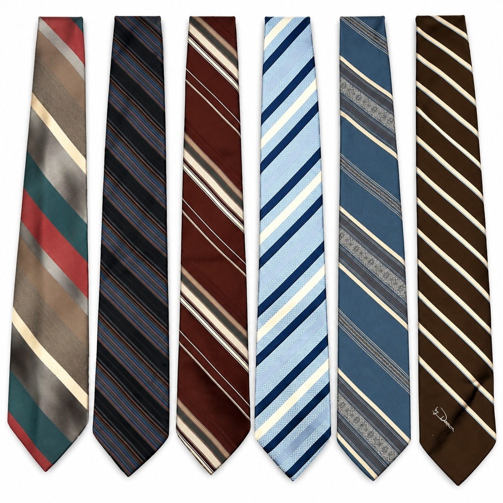 Mixed Brand Necktie Lot Mens OS Multicolor Excellent Striped Silk Blend Bundle